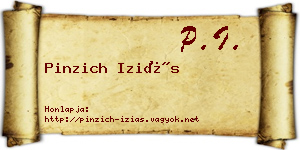 Pinzich Iziás névjegykártya